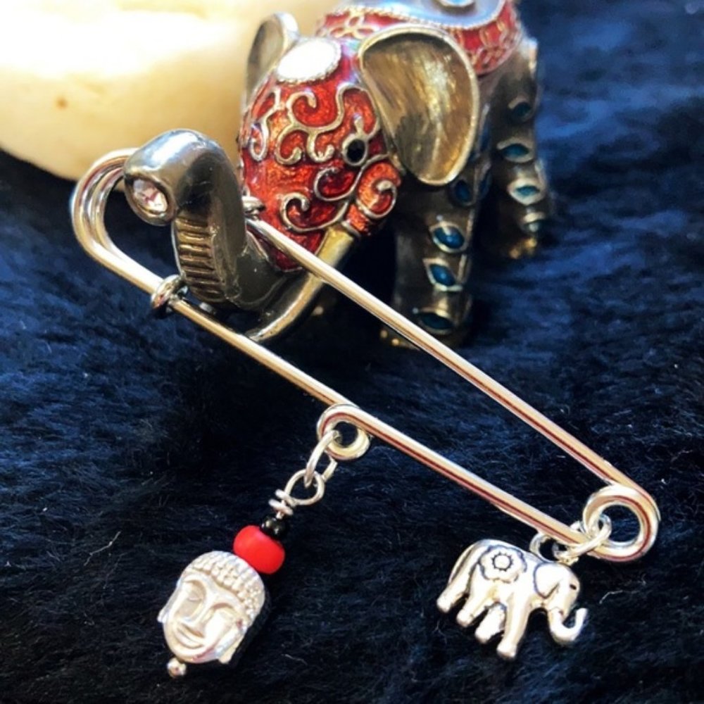 Buddha| Elephant Lucky Protection pin brooch